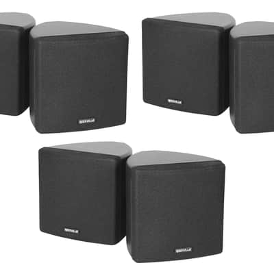 6 Rockville Cube 70v Black 3.5" Commercial Swivel Wall Mount Restaurant Speakers image 1