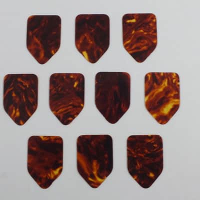 10 Pentagon Plectrums Mixed Gauges Bert Weedon Home Plate style Tortoiseshell Celluloid Picks 0.5mm, 0.7mm & 0.9mm
