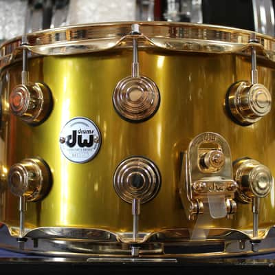DW 8x14 Collectors Series Snare Drum in Usher Gold Metallic Lacquer image 4
