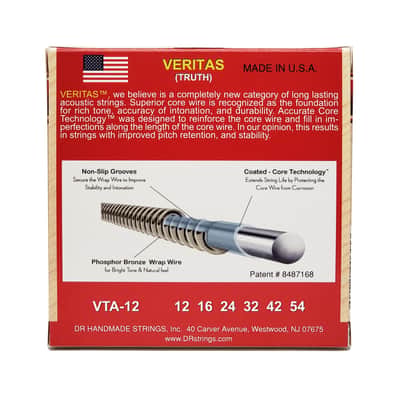 DR VTA-12 Veritas Coated Core Phosphor Bronze Acoustic Guitar Strings 12-54 - Acustic Guitar Strings image 2