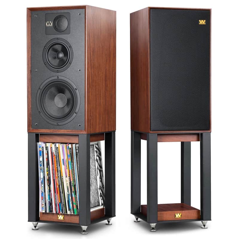 Wharfedale: Linton Speakers + Stands Set (Pair) - Red Mahogany Red Mahoghany image 1