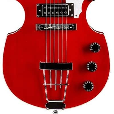 New Hofner Violin 6 String Guitar HI-459-RD Red image 1