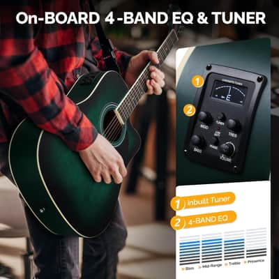 Glarry GMA101 41 Inch EQ Acoustic Guitar Green image 5