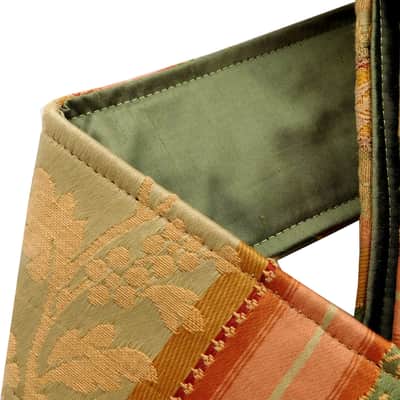 Near Vintage Handmade Guitar Strap Shades of Gold Sage Dusty Rose with Lace Inserts Limited Edition image 4