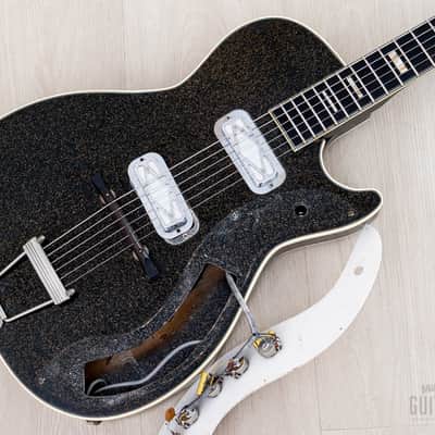 1960 Silvertone Stratotone Jupiter 1423 Vintage Guitar by Harmony USA w/ DeArmond Gold Foils, Case image 23