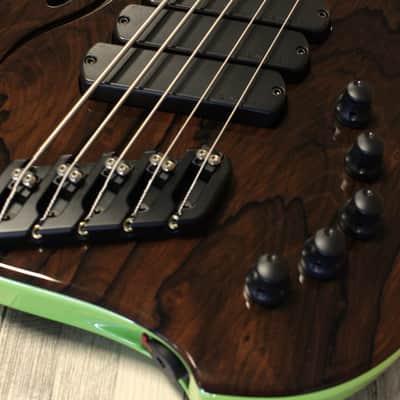 Dingwall Custom Shop Afterburner II Natural Ziricote X-Top Ferrari Green Back image 5
