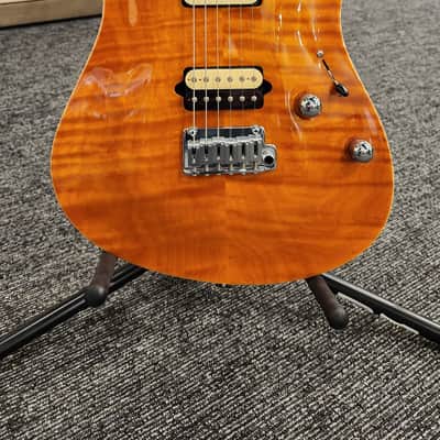 Suhr Firehouse Guitars Exclusive Modern HH Carve Top, Trans Amber w/ Case image 1