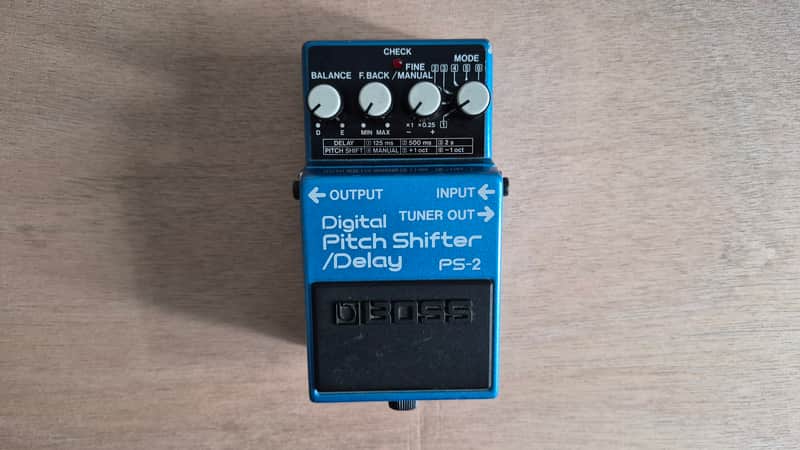 Blue and black Boss PS-2 digital pitch shifter/delay unit.