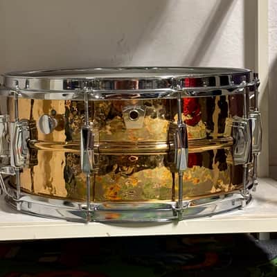 1984 Chicago Ludwig LB552K Hammered Bronze 6.5x14" 10-Lug Snare Drum 1984 image 2