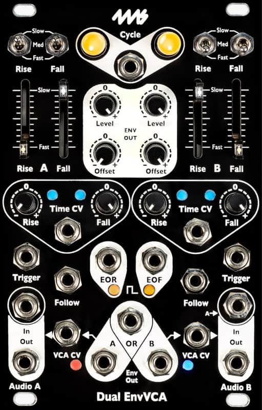 4MS DEV Dual EnvVCA Dual Envelope VCA Eurorack Synth Module, Black image 1