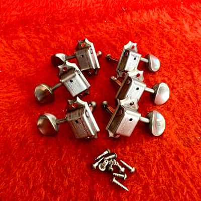Kluson Double line guitar tuners c 1965 - Nickel original vintage USA Gibson Martin Rickenbacker 3x3 image 1