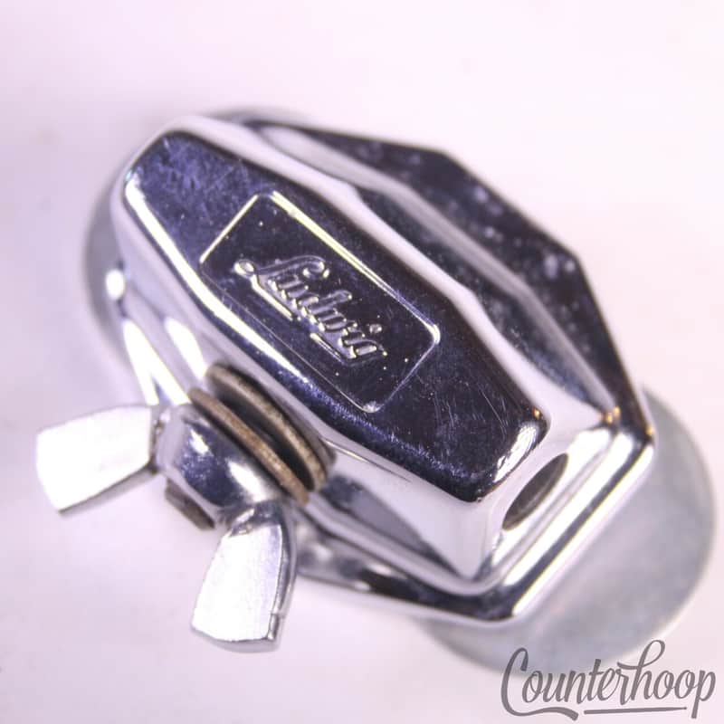 *Ludwig Floor Tom Leg/L-Arm/Bass Drum Spur Mount Chrome Wing-Nut Vintage 60s-70s image 1