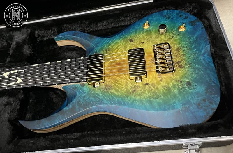 Skervesen Nebelung 7 2023 Poplar Burl Green / Blue Burst | Reverb