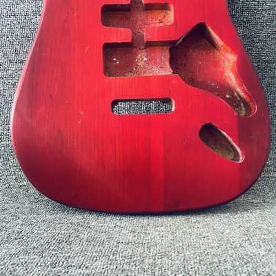 Red Strat Style HSS Guitar Basswood Body image 3