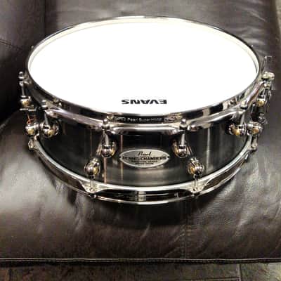 Pearl DC1450S/N Dennis Chambers Signature 14x5" Cast Aluminum Snare Drum 2010s - Black Nickel over Aluminum image 2