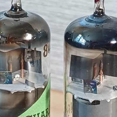 Extremely rare 50's TUNGSRAM el84 6bq DISC FOIL GETTER matched pair WELDED PLATE great Mullard alternative for Vox ac30 Marshall Orange image 5