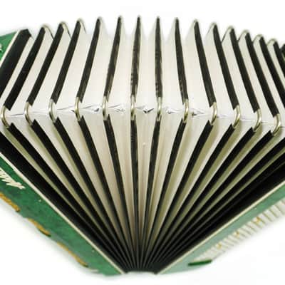 Russian Piano Accordion 120 Bass, Almaz Vintage Keyboard Accordian in Tune, New Straps, 2679 image 7