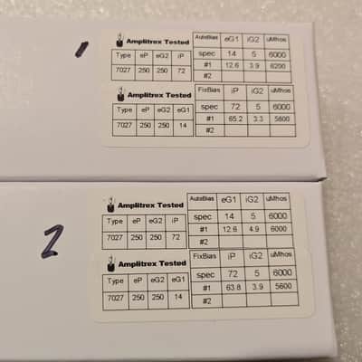 Tung-Sol 7027A NOS Testing Matched Pair Tubes Same Codes / 7027 image 10