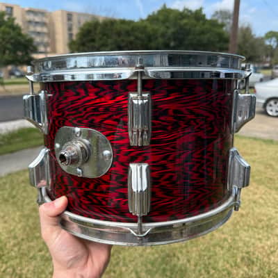 1960s Rogers Holiday Cleveland 12-12-16-20 Red Onyx Drum Set image 11