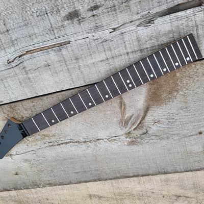 Reverse headstock 22 fret Shred Guitar Neck Replacement 25.5 scale Steel frets fast neck DIY image 9
