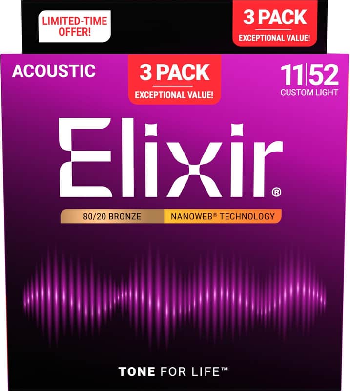 ELIXIR 3-PACK 16564 ACOUSTIC 80/20 BRONZE NANOWEB Bild 1