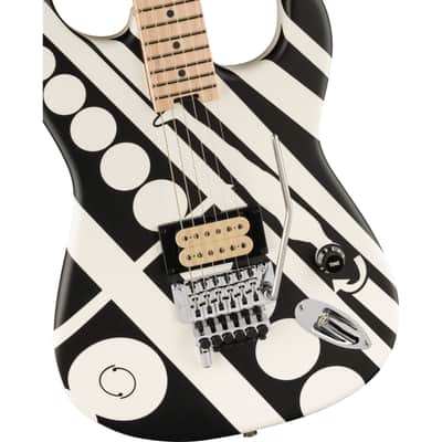 EVH Striped Series Circles White and Black - Electric Guitar image 2