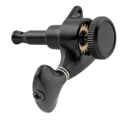 Brio 6-in-Line Locking Tuners – 18:1 Ratio with G-Style Buttons - Black Finish image 4