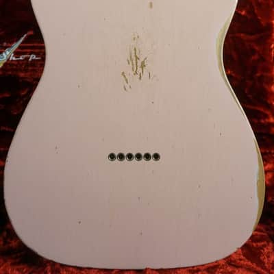 2019 Fender Custom Shop Limited Edition NAMM ‘63 Telecaster Relic Shell Pink Matching Headstock | 1-of-1 Custom Color Spec image 15
