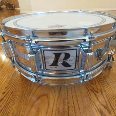 Rogers Vintage Dynasonic chrome over brass snare drum 1970s with snare rail - excellent image 7