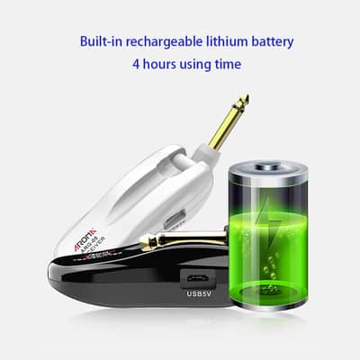 Aroma 5.8G Guitar Wireless System Transmitter Receiver Built-in Rechargeable Battery,price include the import duty for US buyer image 10