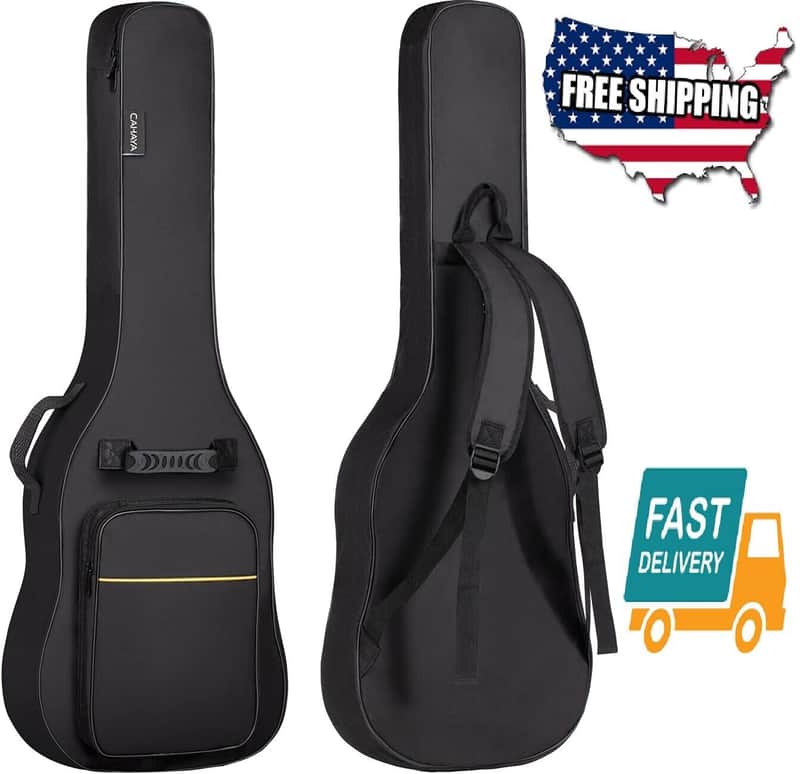 6mm Music Electric Guitar Bag Gig Padding Backpack Padded Soft Guitar Case BlK image 1