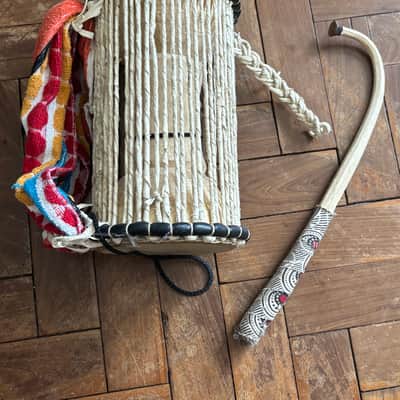 West African Talking drum handmade in Ghana image 4