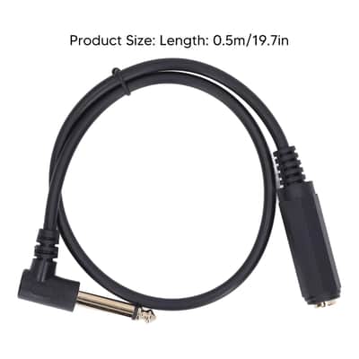 Audio Cable 0.5m 1/4in Mono Right Angle 6.35mm Male to Female Stereo Extension Cable for Microphone image 7