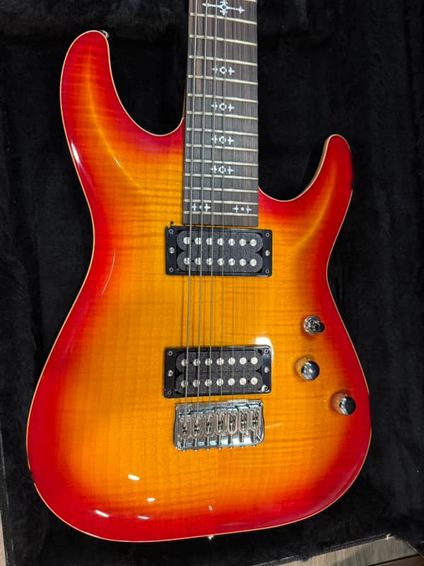 2015 Schecter USA Custom Shop Sunset Classic II 7 Ace Burst FM/MAH ME image 1