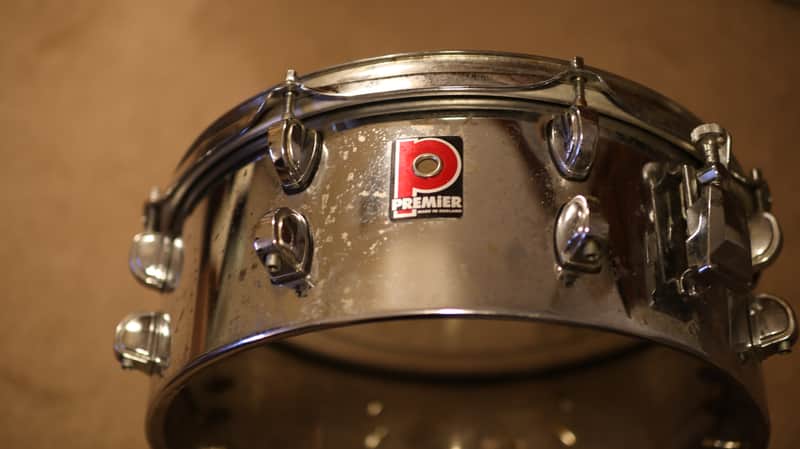 Premier 14X5 Snare Drum, Brilliant Chrome, Made in England-late 90's image 1