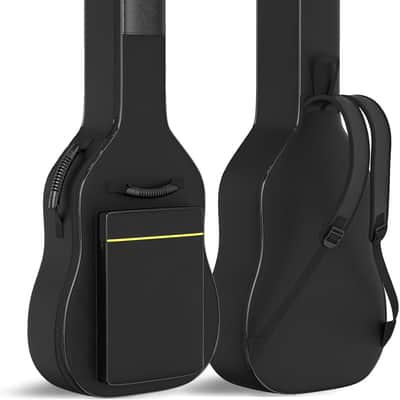 Acoustic Guitar Gig Bag - 0.35 Inch Thick Padding Fit 39-41 Inch Guitar Waterproof Black with Hanger Loop image 1