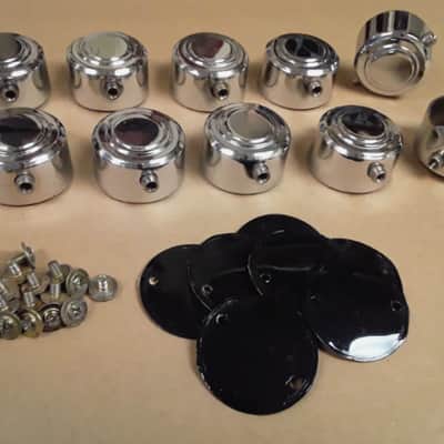 10 Pc. Chrome Double Sided Hayman/Camco Snare Drum Lugs Lot #2 + Gaskets & Screws (1 3/8" hole spacing) - *Very Rare to Find* image 4