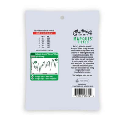 Martin MA540S Authentic Acoustic Marquis Silked Phosphor Bronze Acoustic Guitar Strings, Light 12-54 image 2