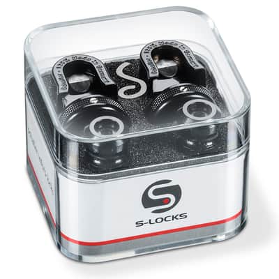 Schaller S-Locks Guitar Strap Lock System, Black Chrome image 1