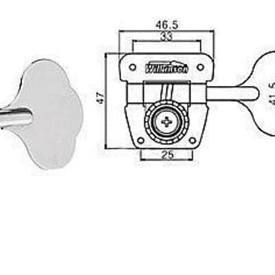 WJBL-200-BK-4 Wilkinson Black Cloverleaf Bass Tuners for 70s Fender P/Jazz Bass® image 3