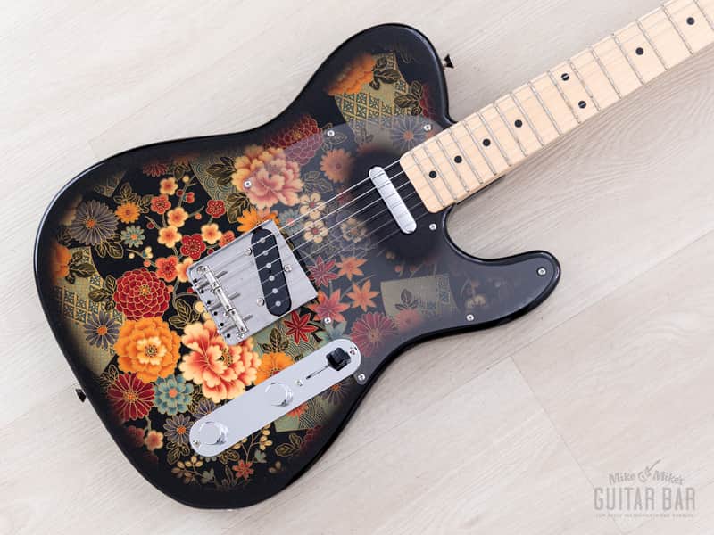 2011 Fender Telecaster Black Floral TL69-SPL Non-Catalog Limited Edition, Near-Mint w/ Case, Japan MIJ image 1