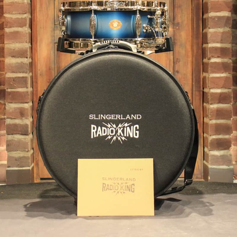 Slingerland Radio King LTD 5×14″ Snare Drum Blue/Silver Lacque…