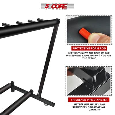 5 Core Multi Guitar Rack Stand Floor 3 Slot Adjustable Flying V Guitars Holder image 7