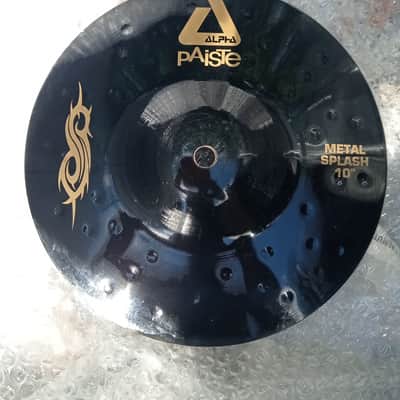 Paiste  Black Alpha Slipknot Edition Metal Splash 10" 2008-2010 - Black with Gold Slipknot logo image 2