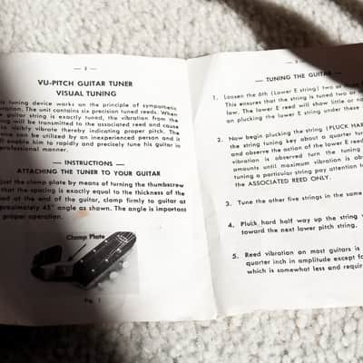 Vu-Pitch Vintage Clip-On Guitar Tuner W. Vibrating Reeds! -RARE! image 4