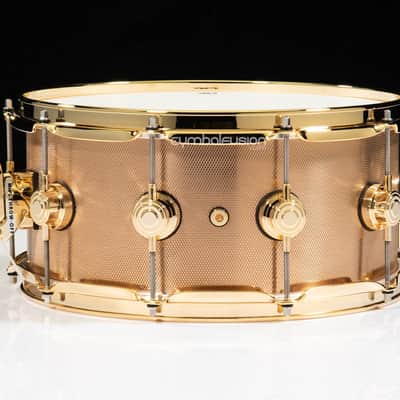 DW Knurled Bronze 6.5x14 Snare Drum w/Gold HW image 3