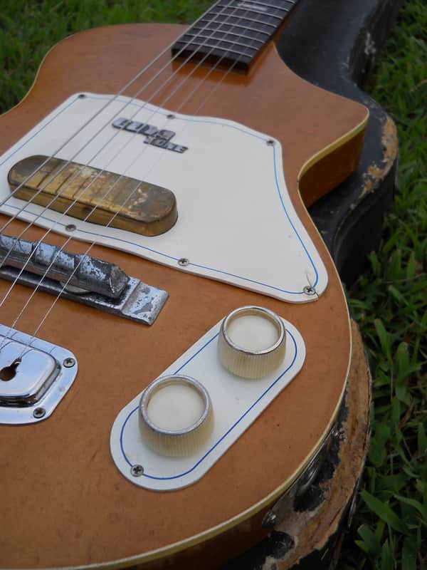Vintage 60's Guyatone LG40 Original And Complete With Case, Natural, VGC, RARE! image 1