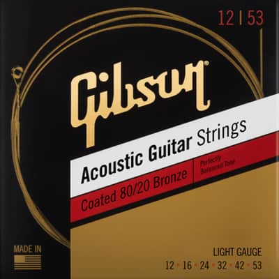 Gibson SAG-CBRW12 80/20 Coated Bronze Acoustic Guitar Strings - Light (12-53)