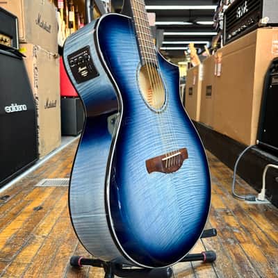 Ibanez AEWC400 Contoured Acoustic-Electric Indigo Blue Burst High Gloss image 2