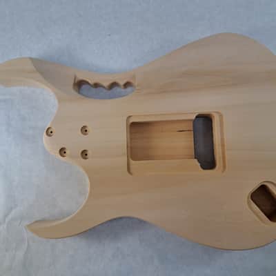 Unfinished 6 string Basswood JEM style guitar body, front route, HSH, AANJ -  B1 image 3